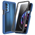 360 Beskyttelse Motorola Edge 20 Pro Cover - Blå / Klar