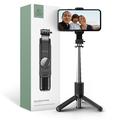 Tech-Protect L02S Kompakt selfie-stang med stativ og Bluetooth - sort